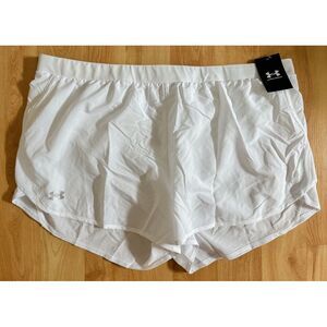 NWT Under Armour Women's Fly-By 2.0 Athletic Lined Shorts White 1350196 XXXL 3XL